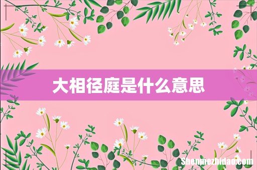 大相径庭是什么意思
