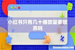 小红书只有几十播放量要放弃吗