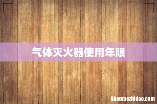气体灭火器使用年限