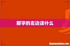 那字的左边读什么