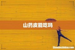 山药皮能吃吗