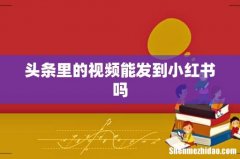 头条里的视频能发到小红书吗