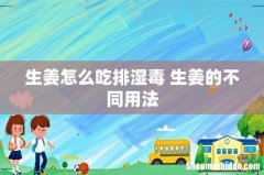 生姜怎么吃排湿毒 生姜的不同用法