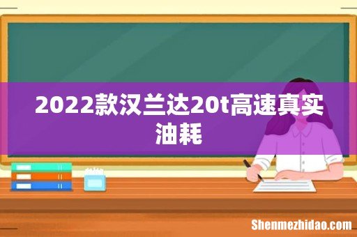 2022款汉兰达20t高速真实油耗