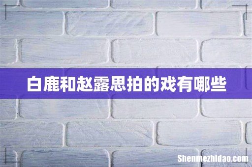 白鹿和赵露思拍的戏有哪些