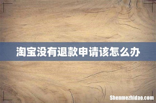 淘宝没有退款申请该怎么办