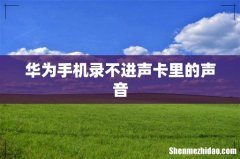 华为手机录不进声卡里的声音
