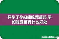 怀孕了孕妇能吃蒜苗吗 孕妇吃蒜苗有什么好处