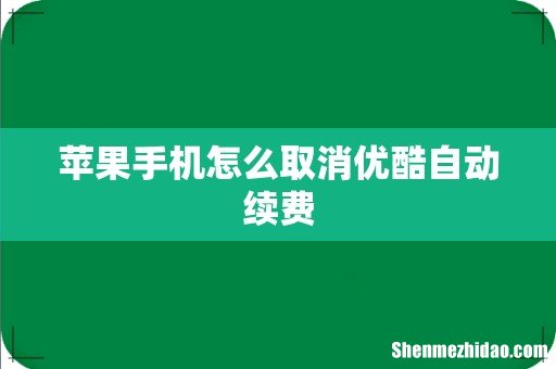 苹果手机怎么取消优酷自动续费