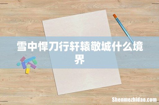 雪中悍刀行轩辕敬城什么境界