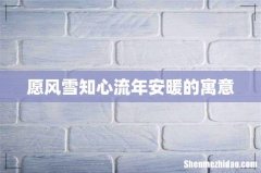 愿风雪知心流年安暖的寓意