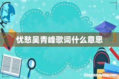忧愁吴青峰歌词什么意思