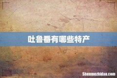 吐鲁番有哪些特产