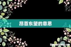 昂首东望的意思