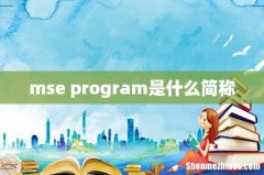 mse program是什么简称
