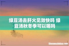 绿豆汤去肝火见效快吗 绿豆汤秋冬季可以喝吗