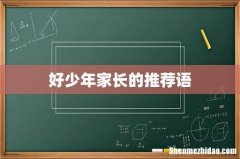 好少年家长的推荐语