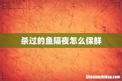 杀过的鱼隔夜怎么保鲜
