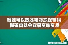 榴莲可以放冰箱冷冻保存吗 榴莲肉就会容易变味变质。