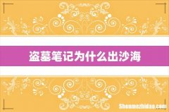 盗墓笔记为什么出沙海