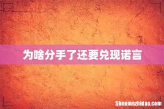 为啥分手了还要兑现诺言