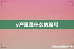 y产量是什么的缩写
