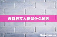 没有独立人格是什么原因
