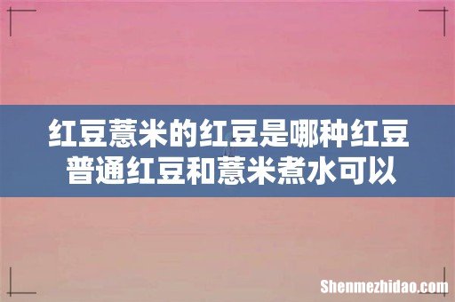 红豆薏米的红豆是哪种红豆 普通红豆和薏米煮水可以祛湿吗