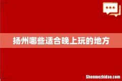 扬州哪些适合晚上玩的地方