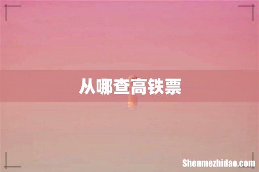 从哪查高铁票