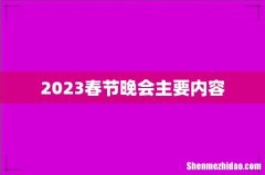 2023春节晚会主要内容