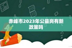 赤峰市2023年公益岗有新政策吗