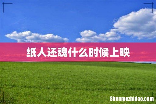 纸人还魂什么时候上映