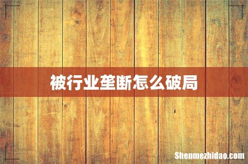 被行业垄断怎么破局