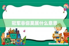 冠军非你莫属什么意思