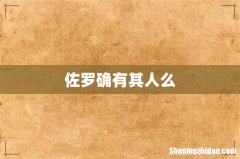 佐罗确有其人么