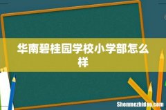 华南碧桂园学校小学部怎么样