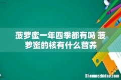 菠萝蜜一年四季都有吗 菠萝蜜的核有什么营养