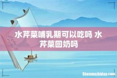 水芹菜哺乳期可以吃吗 水芹菜回奶吗