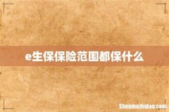 e生保保险范围都保什么