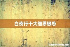 白夜行十大细思极恐