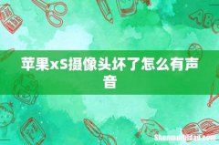 苹果xS摄像头坏了怎么有声音