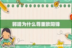 郭靖为什么尊重欧阳锋