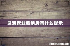 灵活就业缴纳后有什么提示