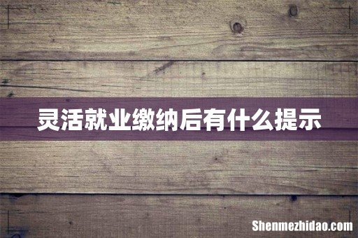 灵活就业缴纳后有什么提示