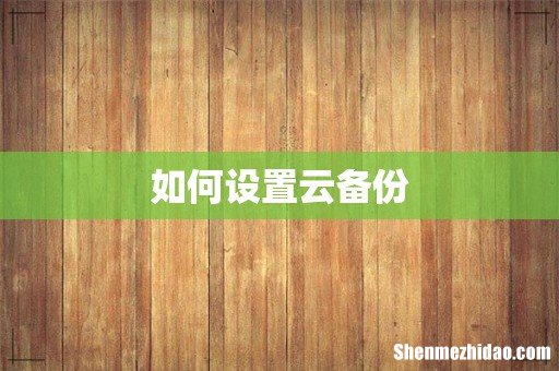 如何设置云备份