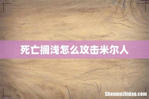 死亡搁浅怎么攻击米尔人