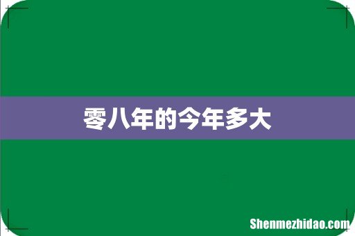 零八年的今年多大