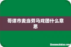 哥谭市麦当劳马戏团什么意思
