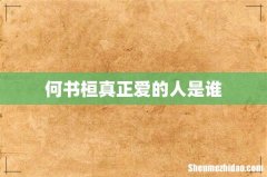 何书桓真正爱的人是谁